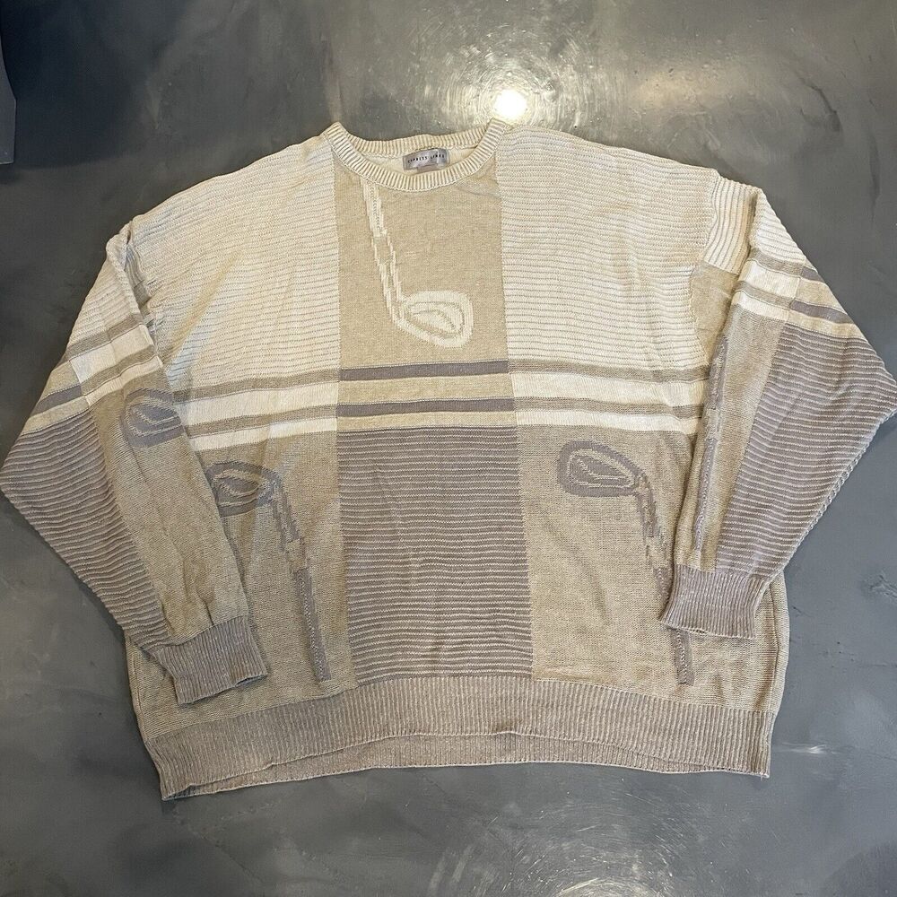 Cypress Links Sweater Mens 3XLT‎ Tapestry Golf Knit Crewneck Grandpa 90s 3D